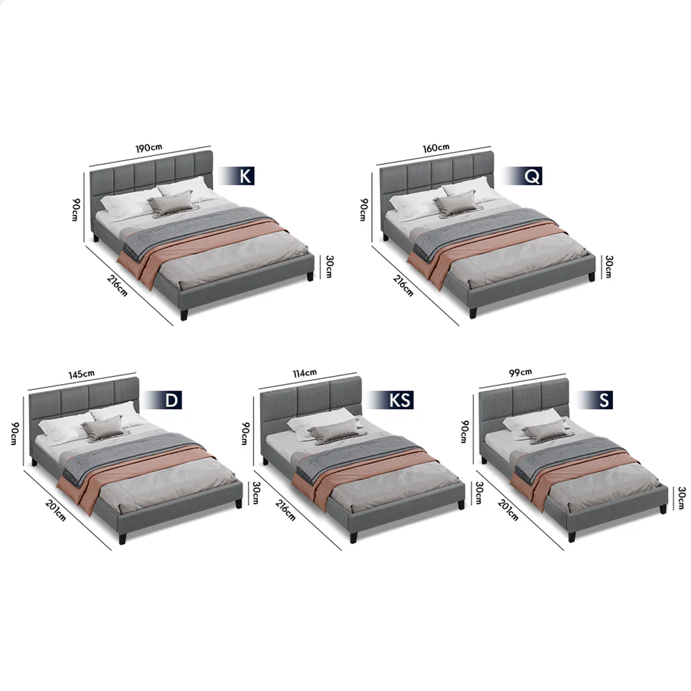 Adelaide Upholstered Bed Frame Grey - Image 8
