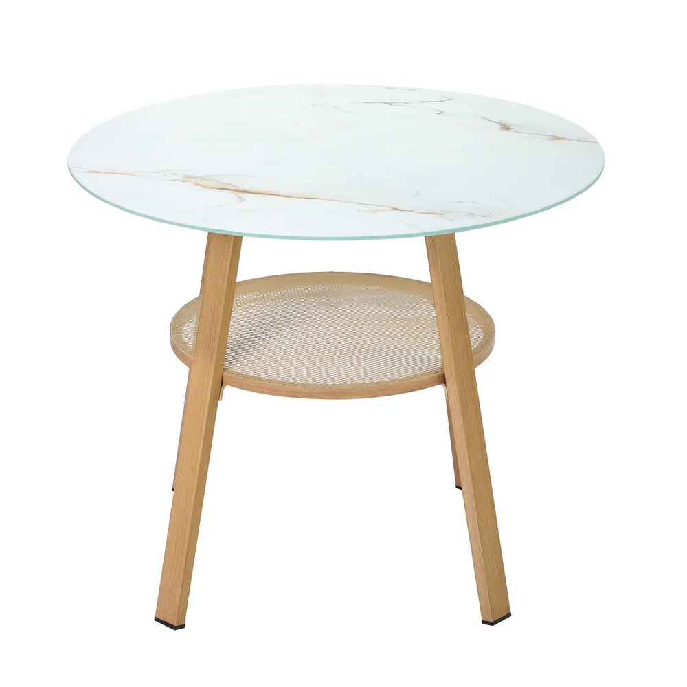 Amos Storage Shelf Dining Table Brown - Image 4