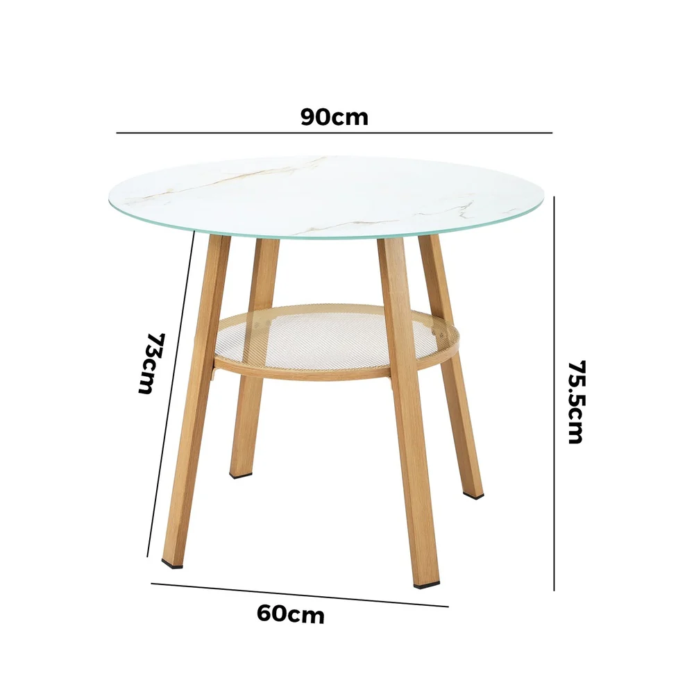 Amos Storage Shelf Dining Table Brown - Image 5