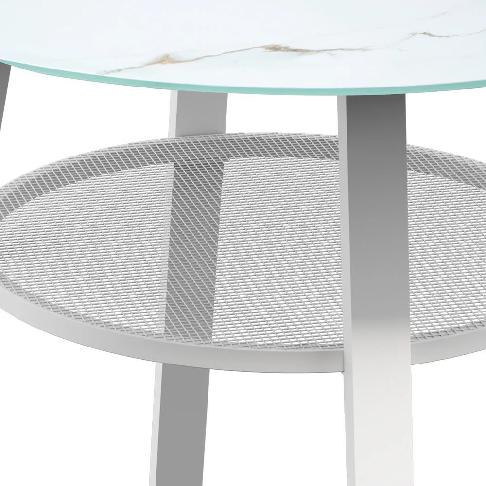 Amos Storage Shelf Dining Table White - Image 3