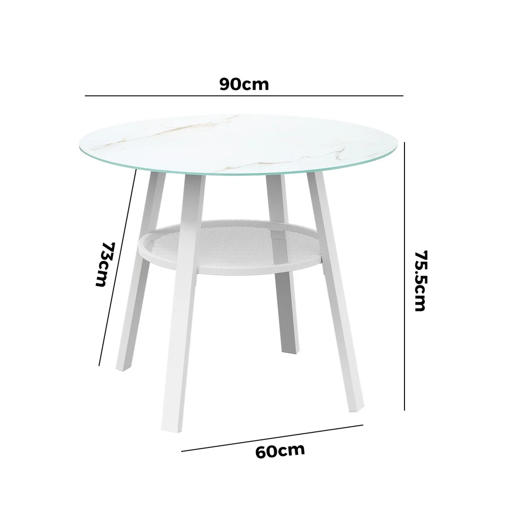 Amos Storage Shelf Dining Table White - Image 5