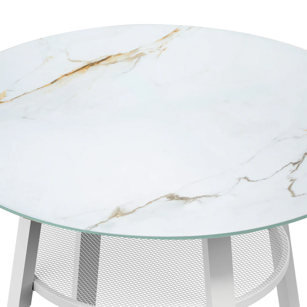 Amos Storage Shelf Dining Table White - Image 7