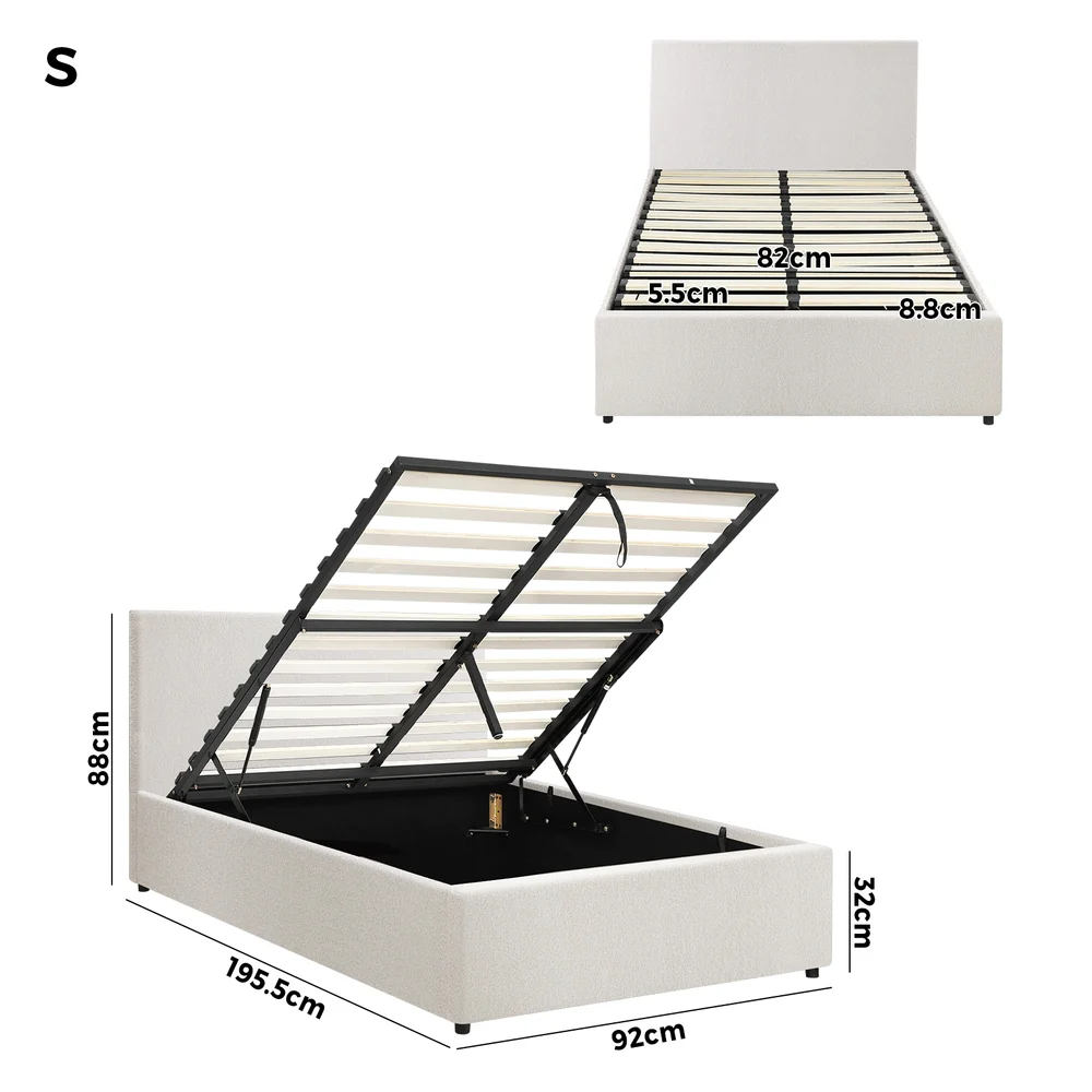 Astana Boucle Gas Lift Storage Bed - Single - Image 7