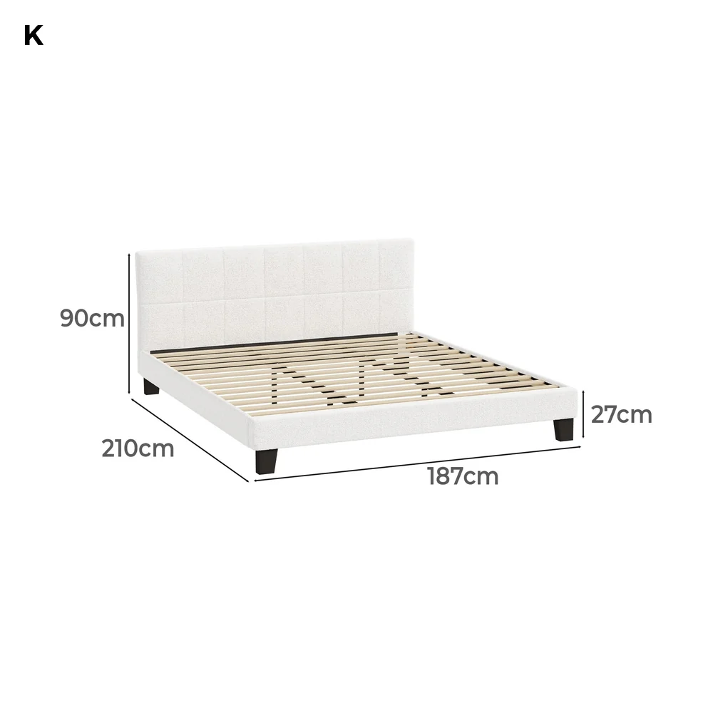 Aurelia Boucle Bed Frame - King - Image 9