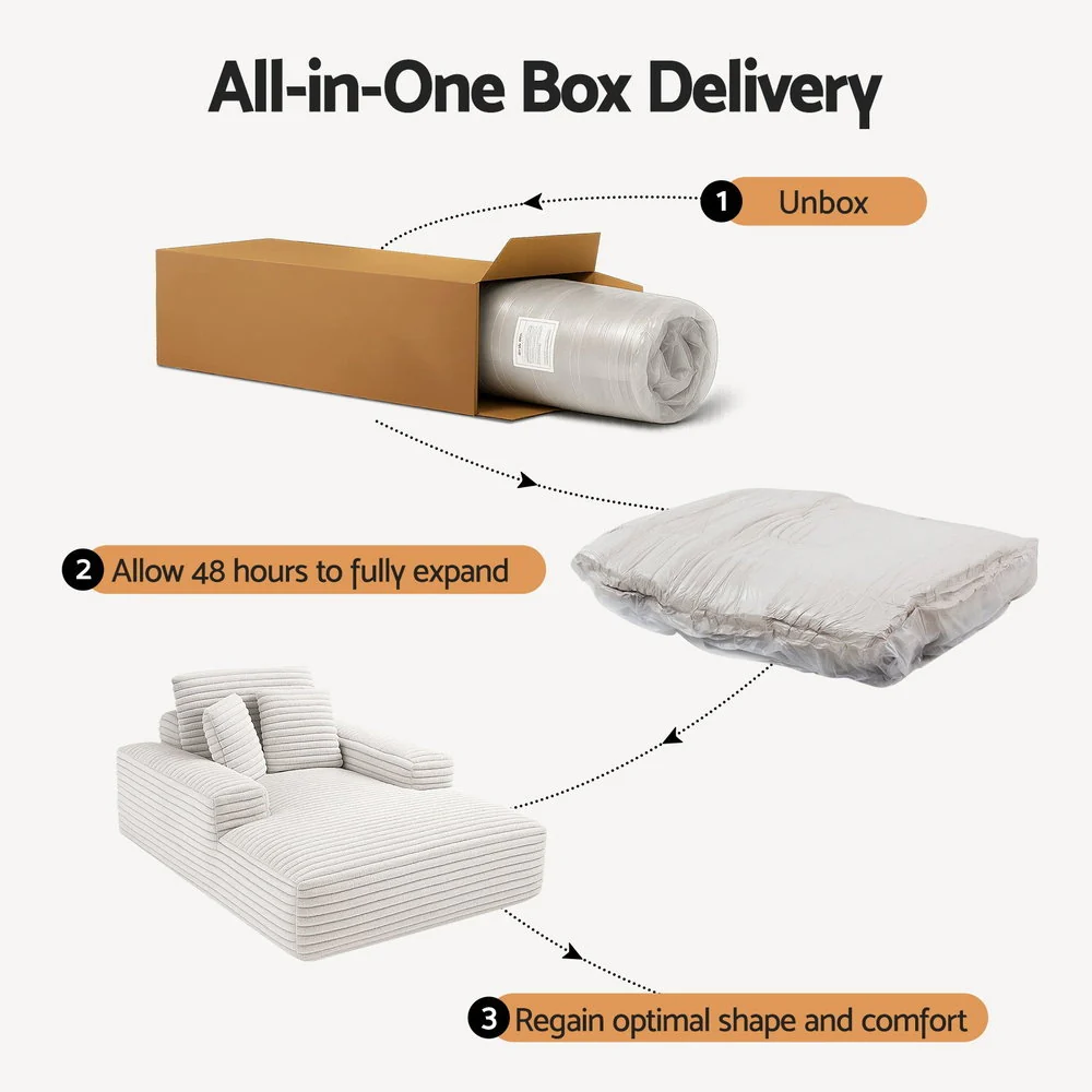 Aveline 2-Seater Sofa Bed Beige - Image 5