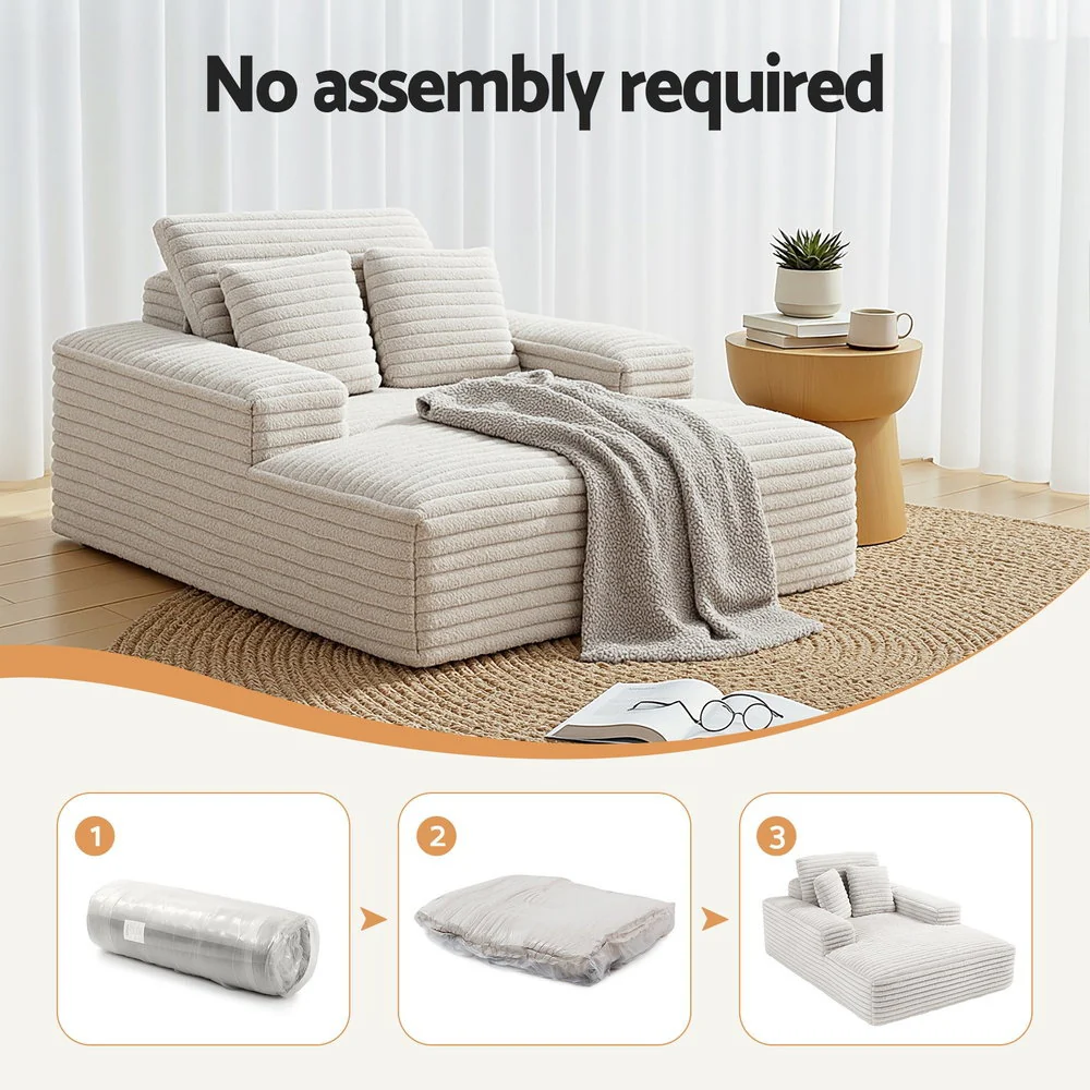 Aveline 2-Seater Sofa Bed Beige - Image 6
