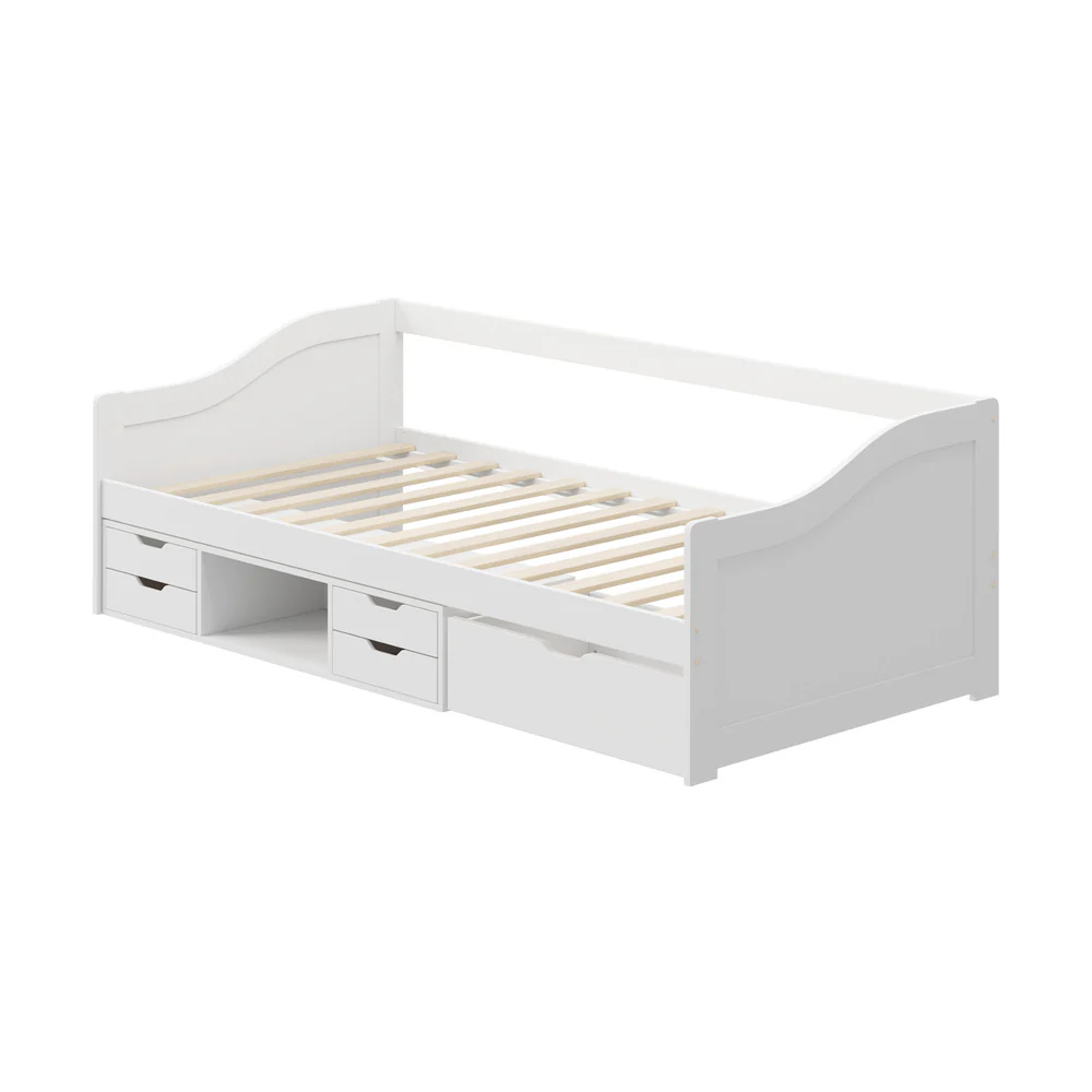 Aven Trundle Kids Bed Frame White - Image 7