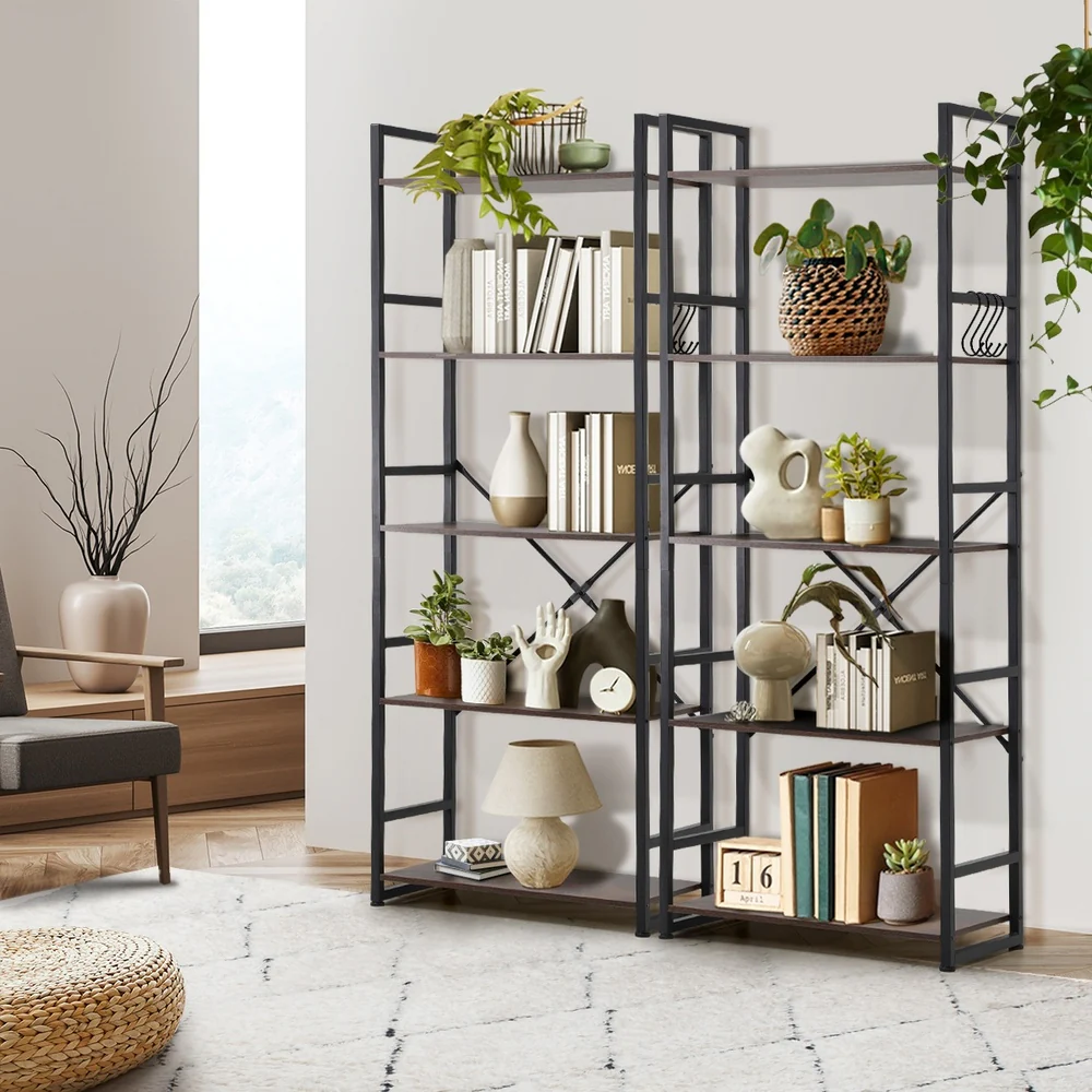Barrett 5-Tier Bookshelf Rustic Brown - Image 2