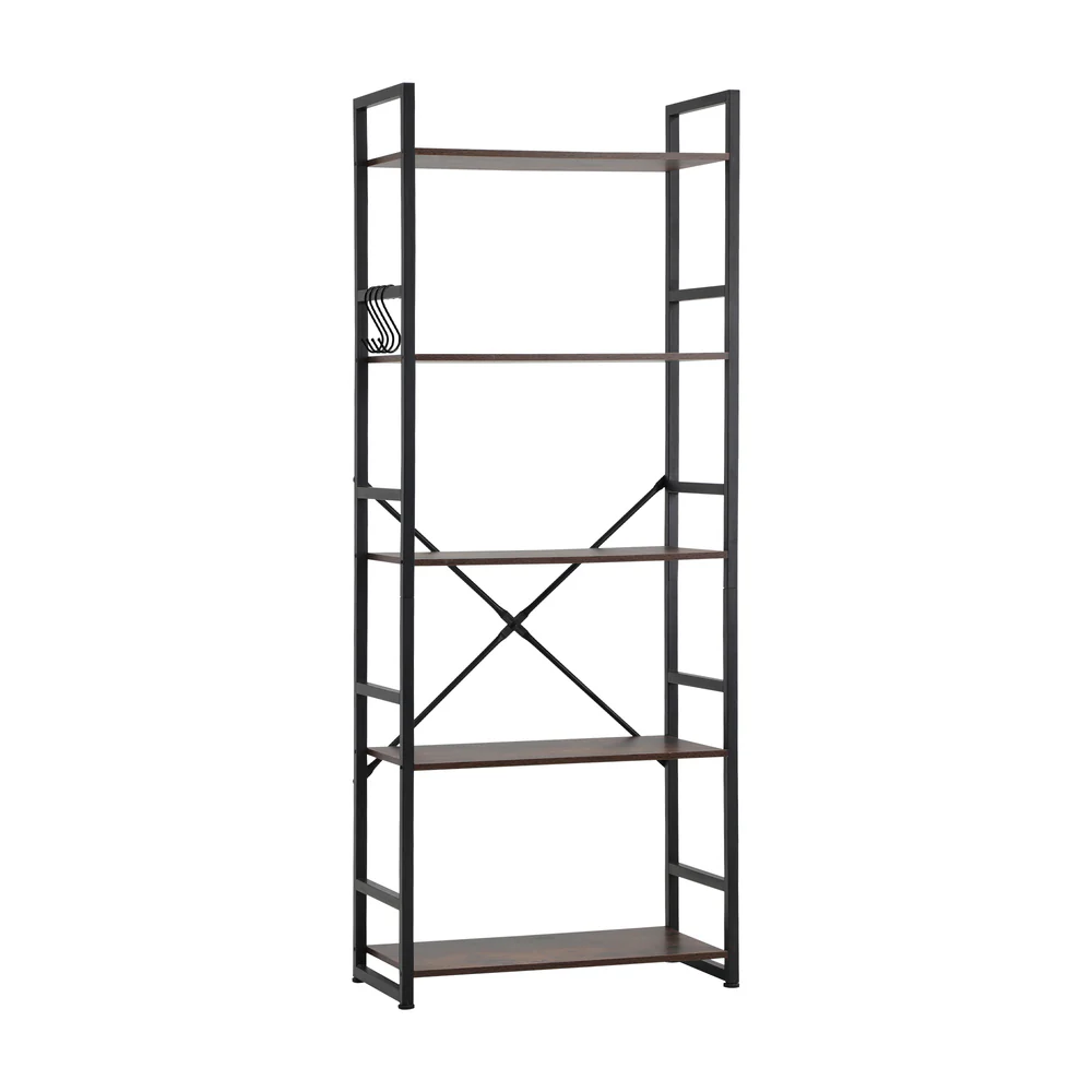 Barrett 5-Tier Bookshelf Rustic Brown - Image 3