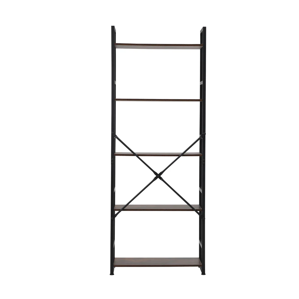 Barrett 5-Tier Bookshelf Rustic Brown - Image 7