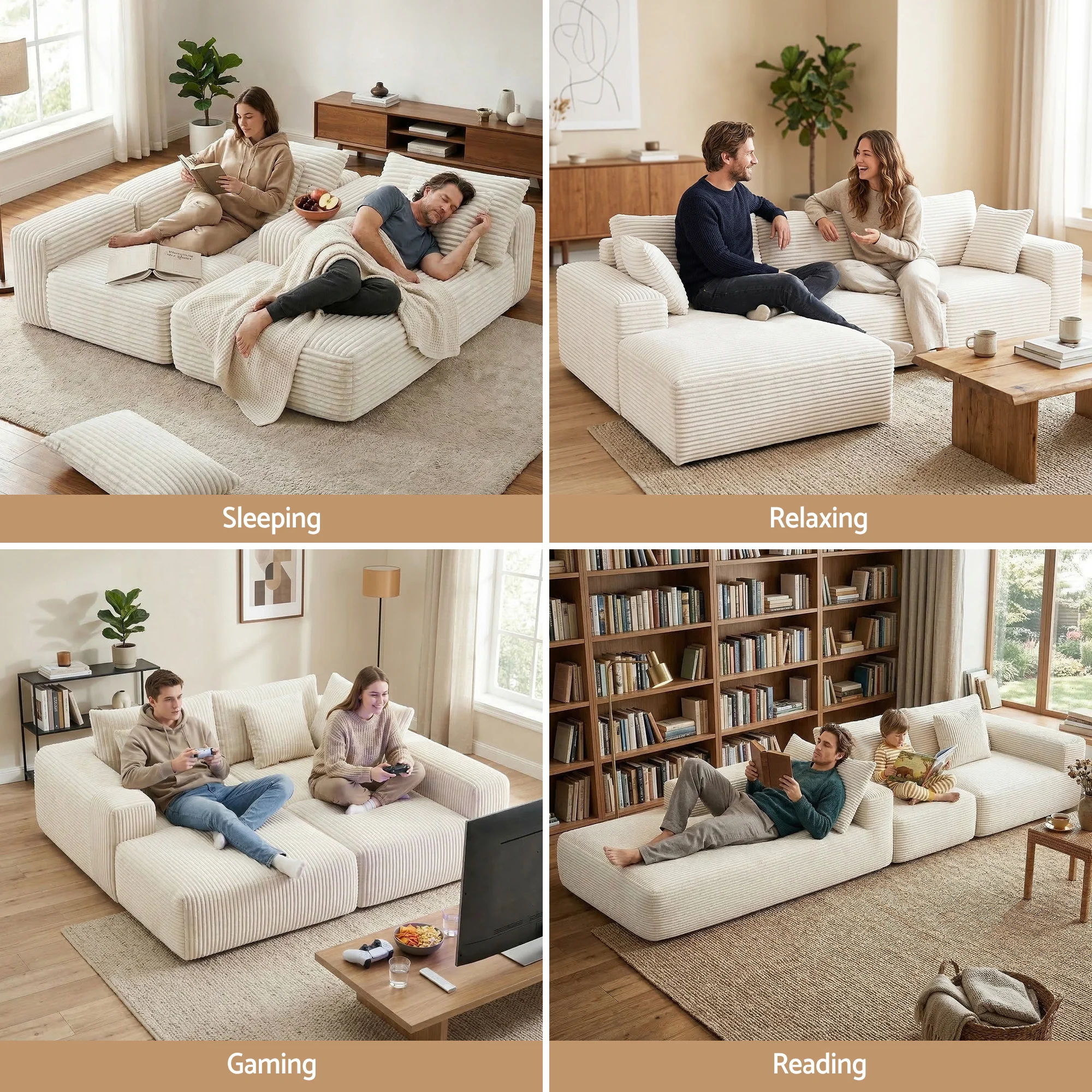 Bellario 3-seater Sofa Bed White - Image 7