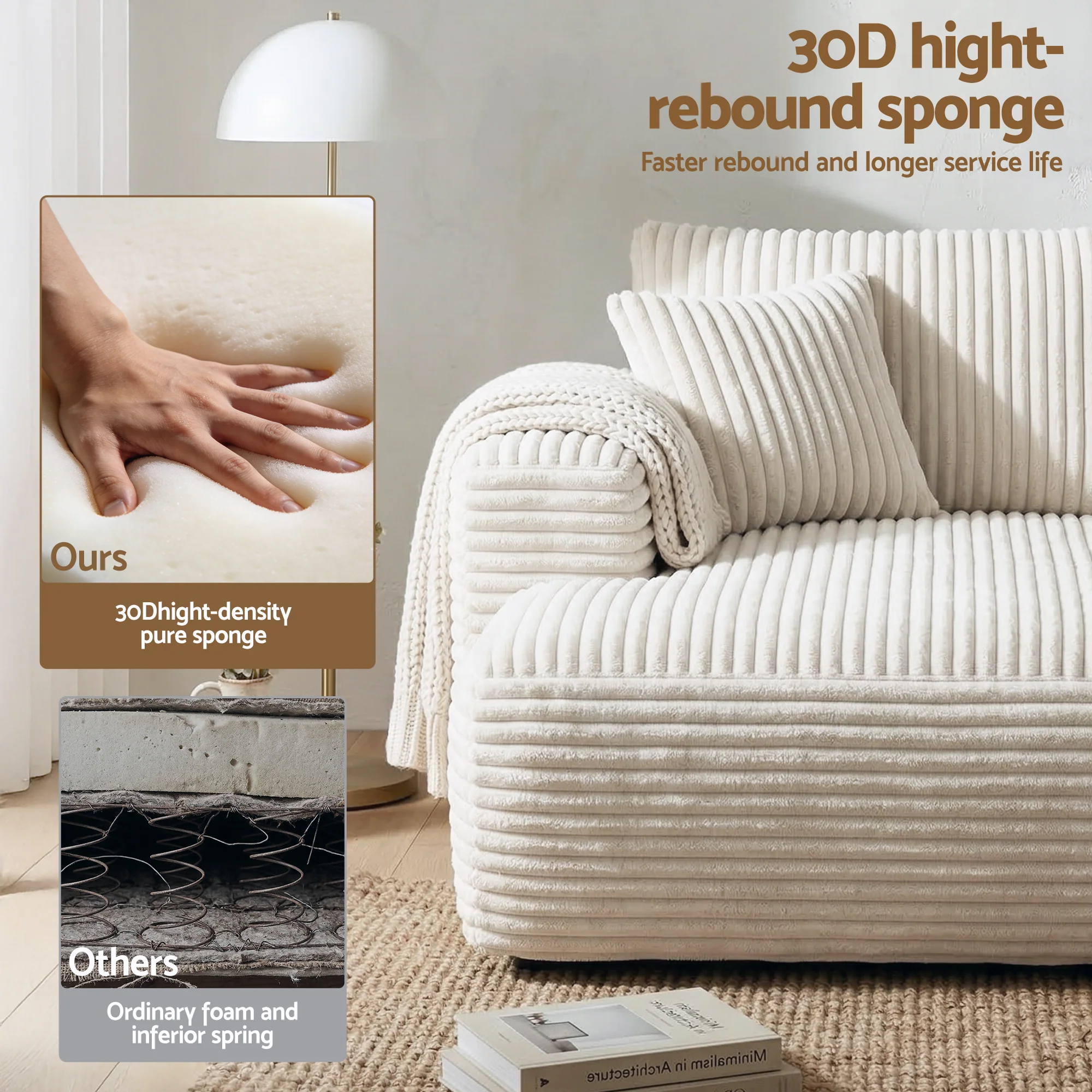 Bellario 3-seater Sofa Bed White - Image 9