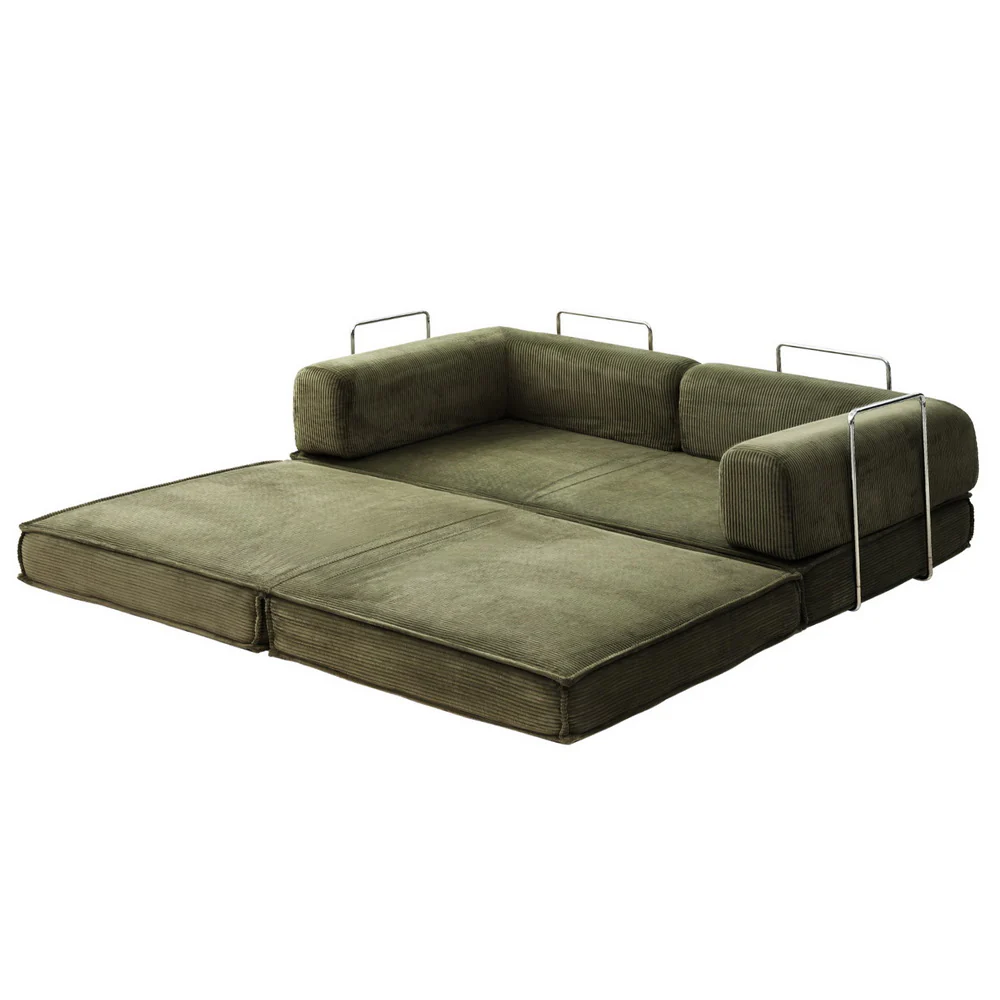 Calder 2-Seater Sofa Bed Green - Image 3
