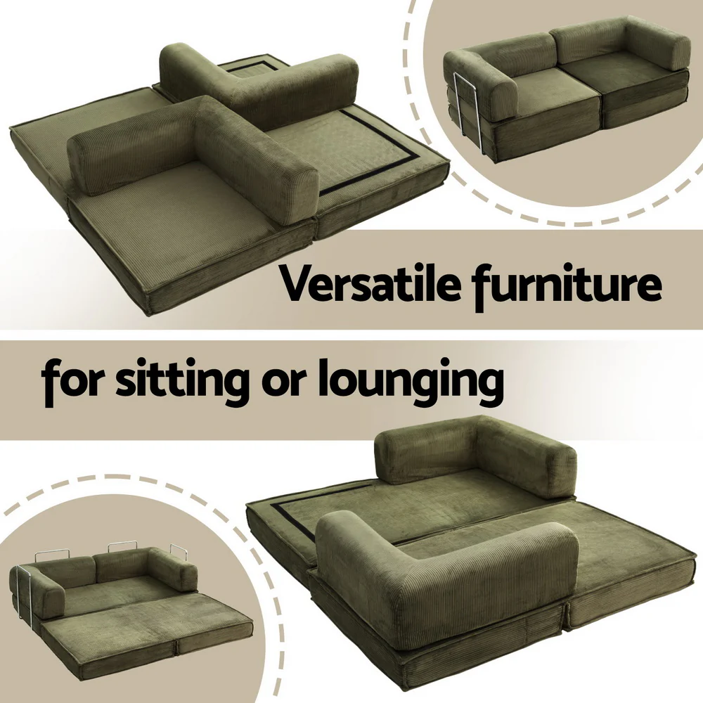 Calder 2-Seater Sofa Bed Green - Image 6