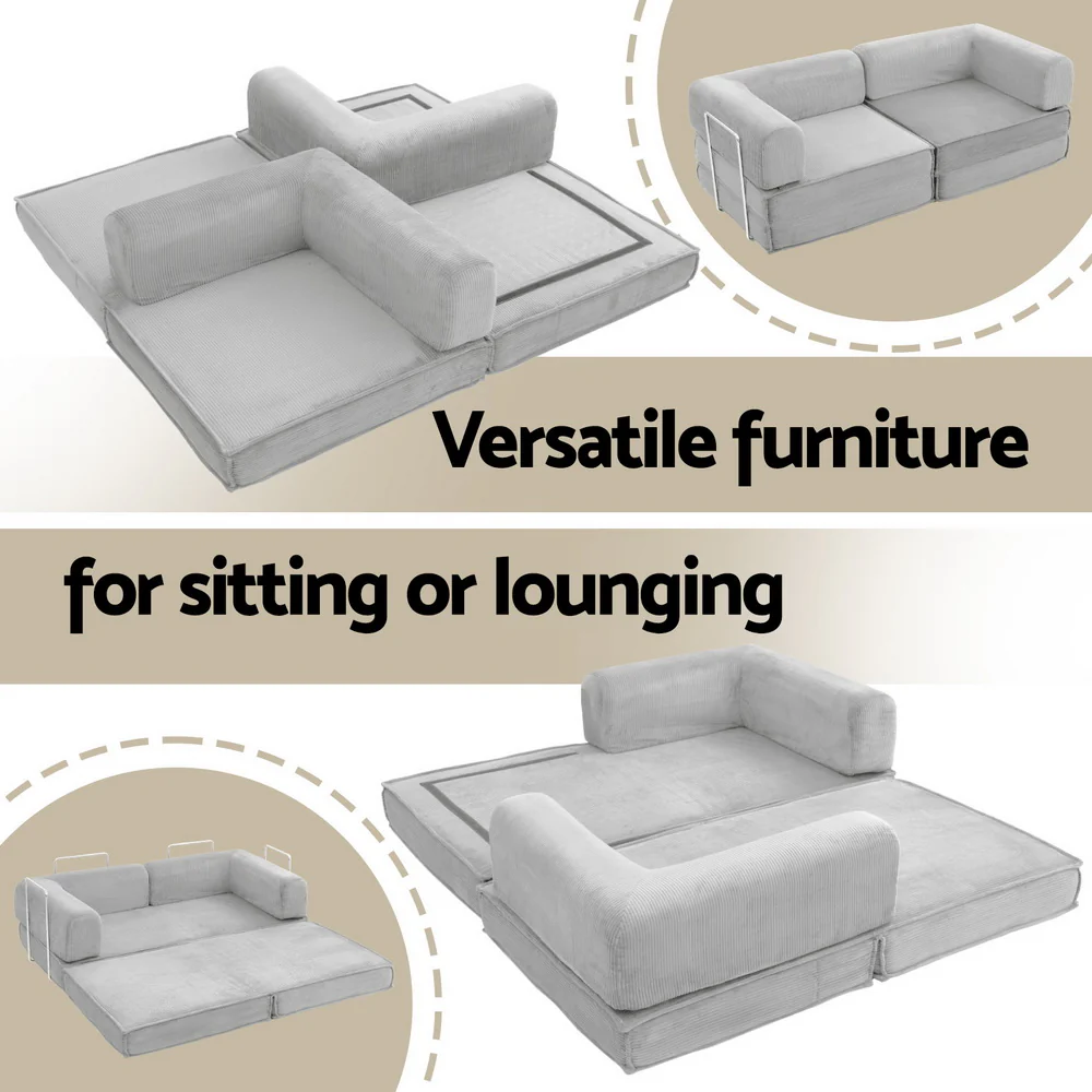 Calder 2-Seater Sofa Bed Grey - Image 6