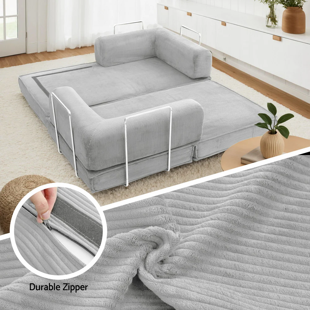 Calder 2-Seater Sofa Bed Grey - Image 7