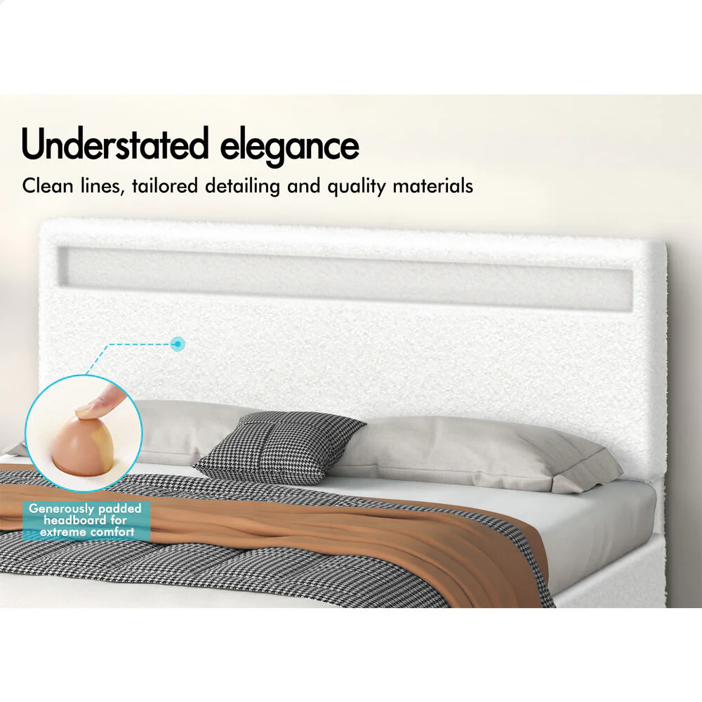 Caledon Boucle Gas Lift Bed Beige - Image 3