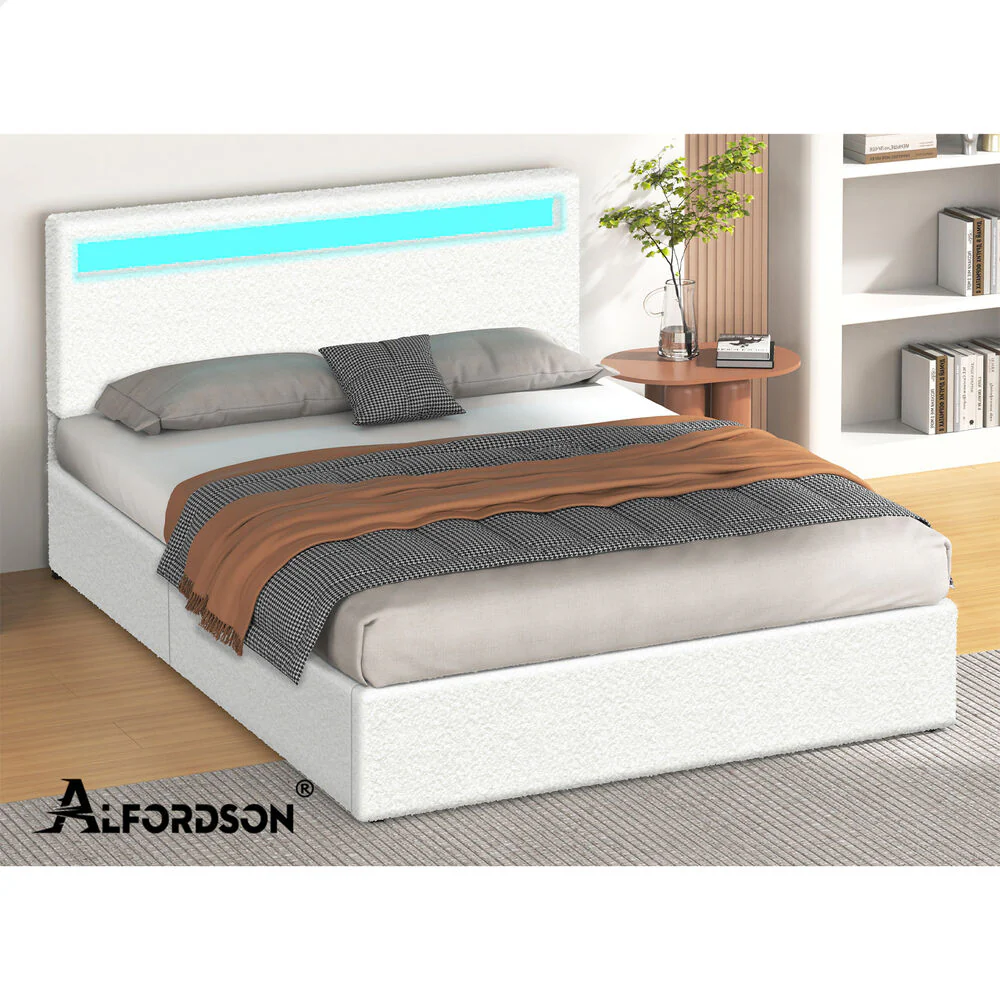 Caledon Boucle Gas Lift Bed Beige - Image 9
