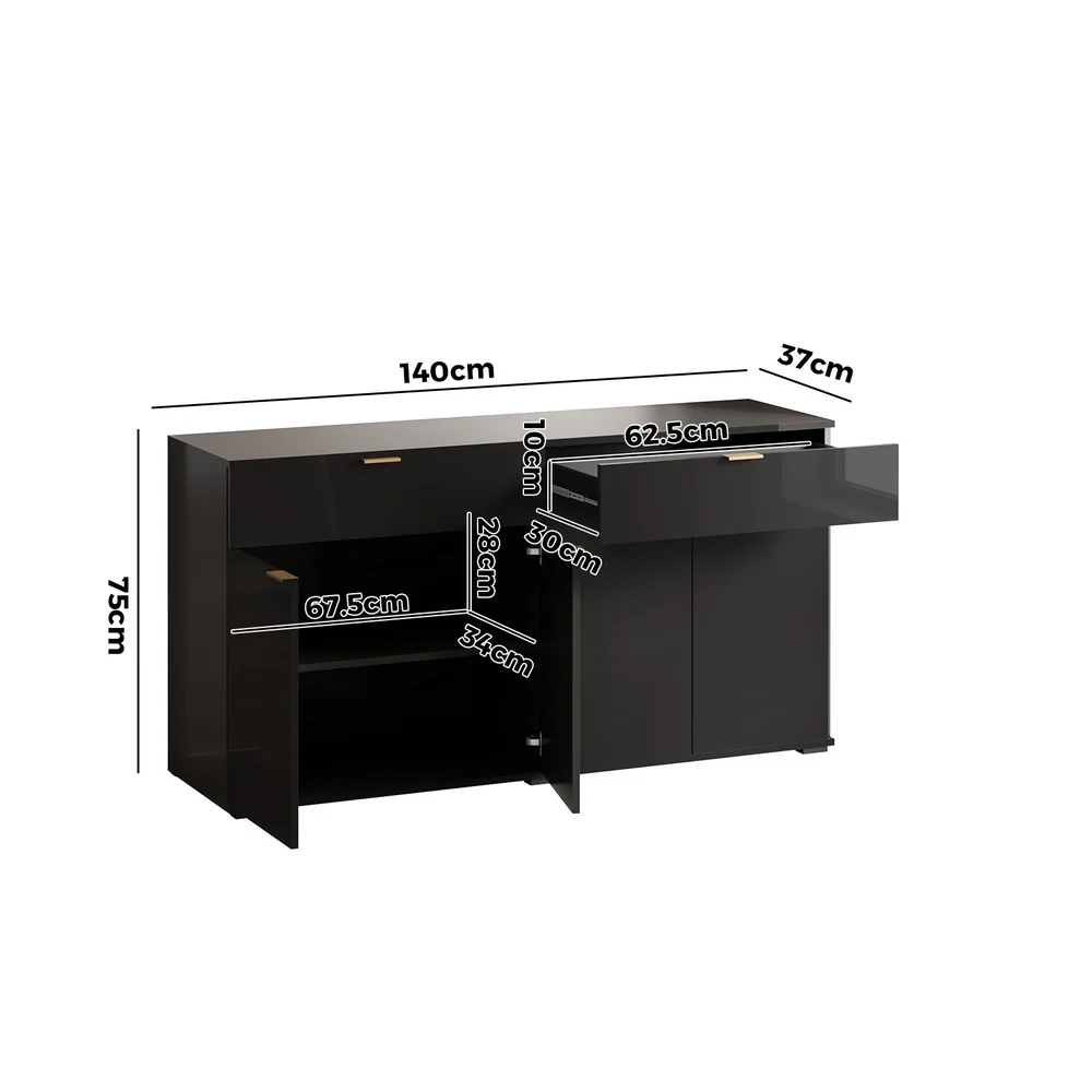 Calex Sideboard Buffet Black - Image 5