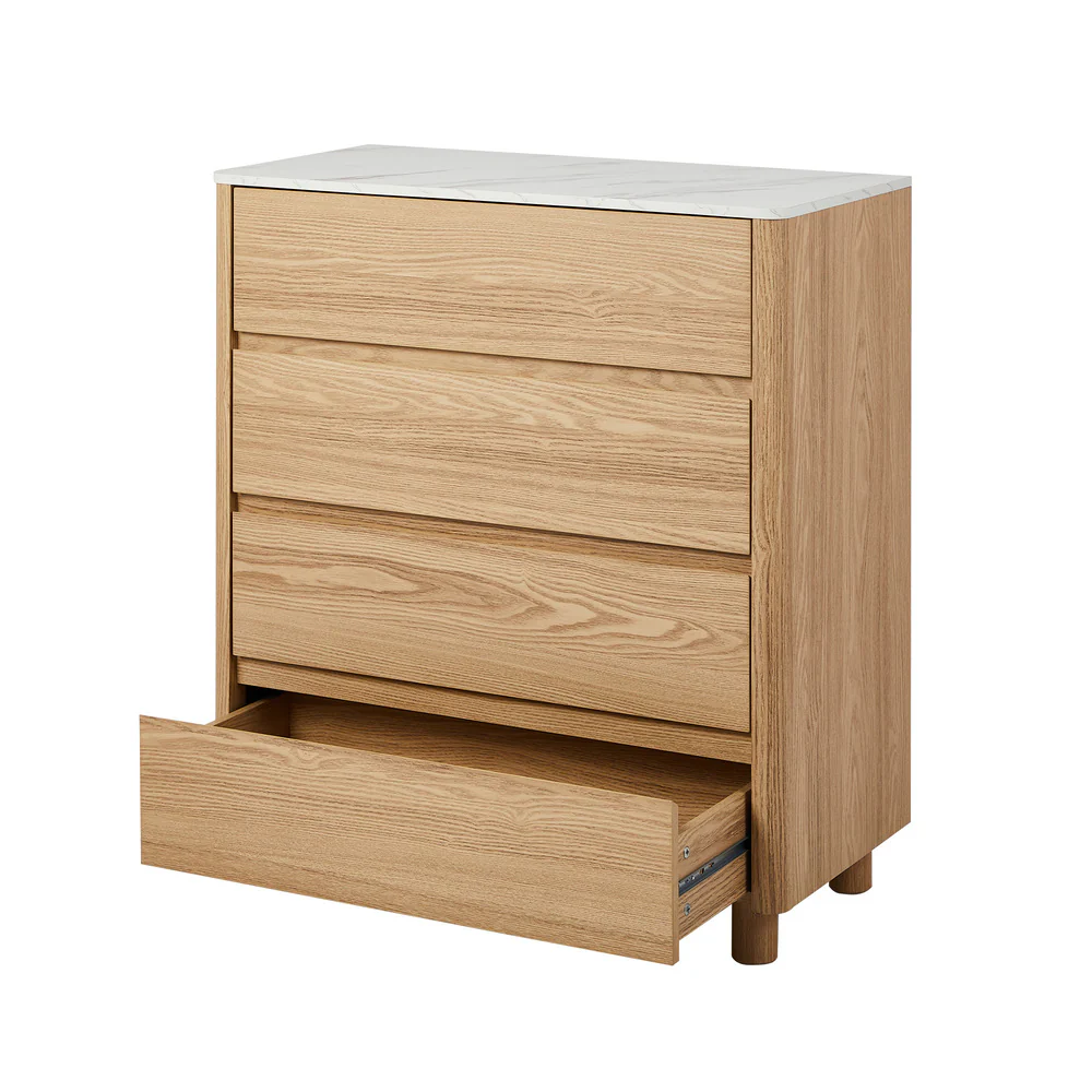 Coney Faux Marble 4 Drawer Chest Natural - Image 7