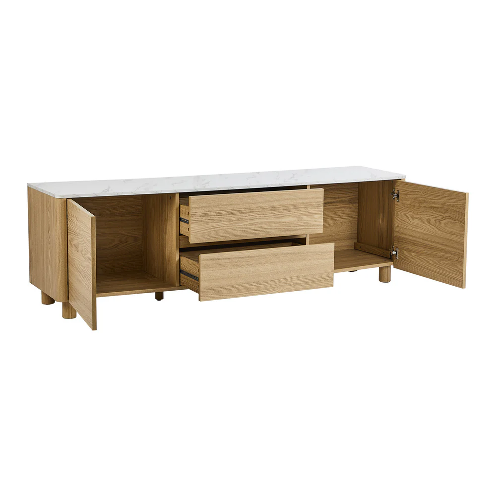 Coney Faux Marble Entertainment Unit - Image 5