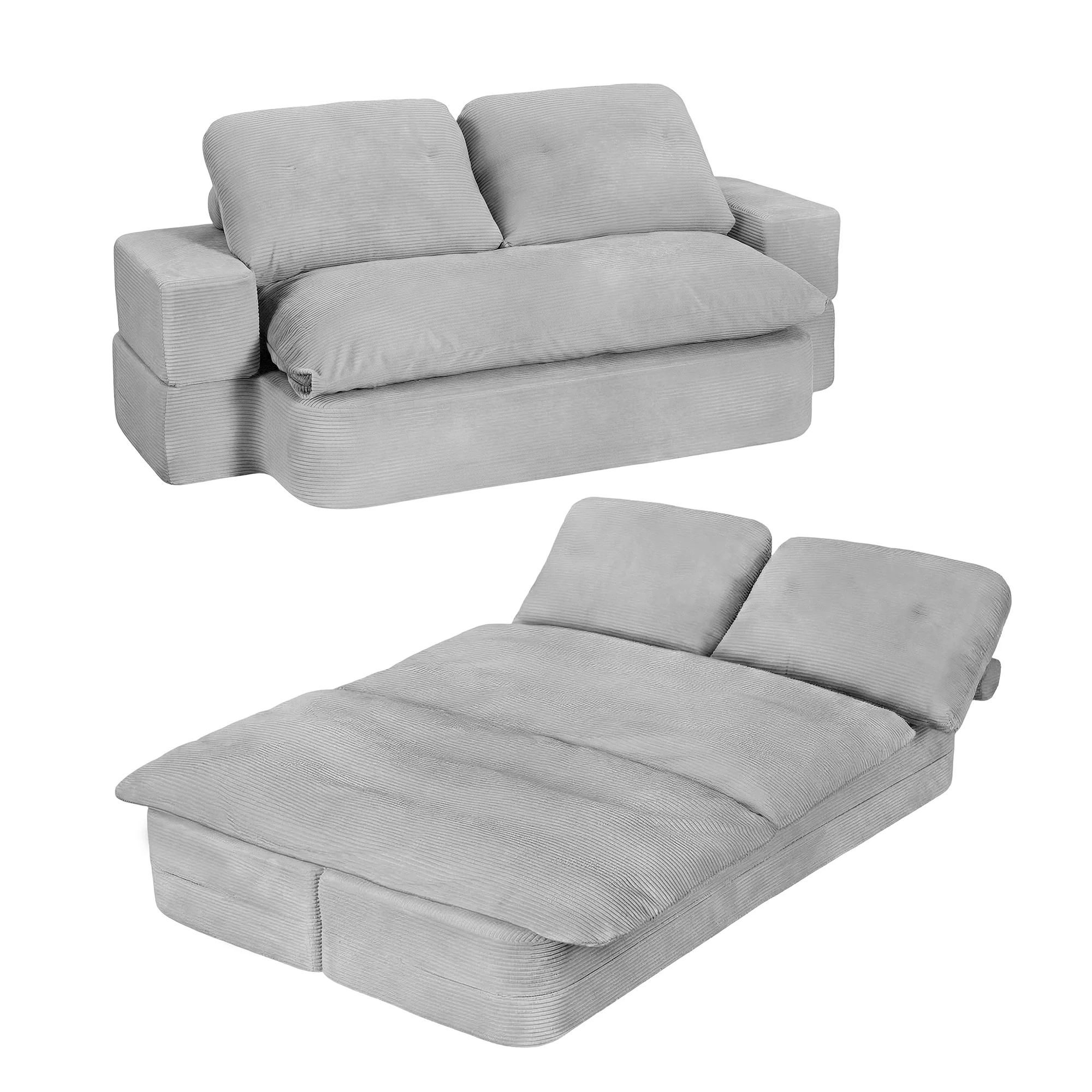 Cove 2-Seater Sofa Bed Grey - Image 10