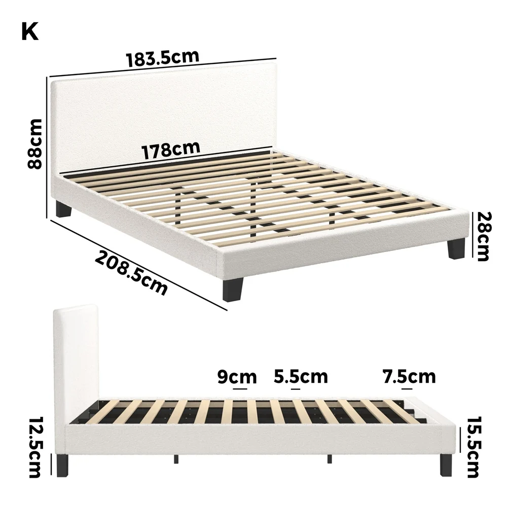 Demetrius Boucle Bed Frame - King - Image 10
