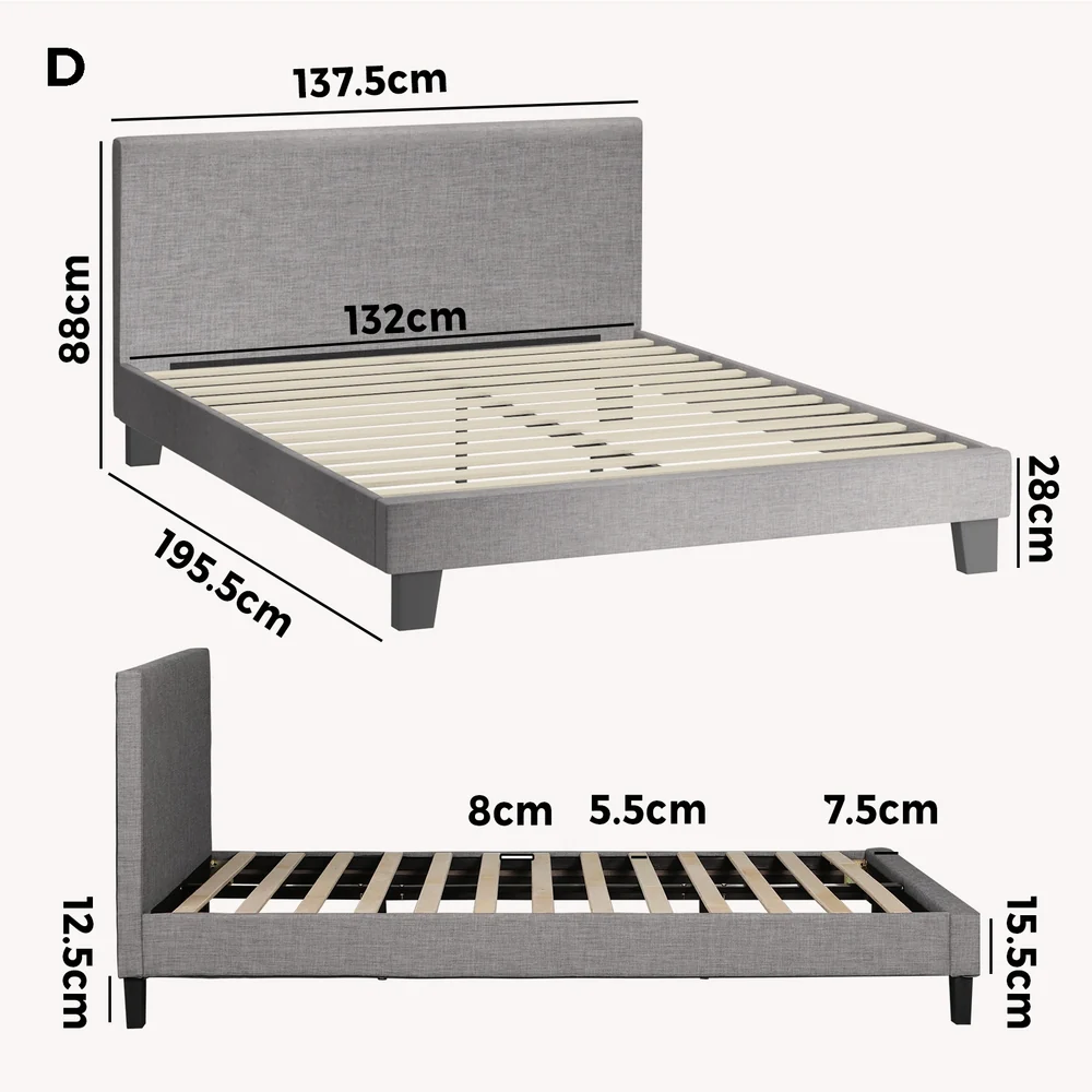 Demetrius Upholstered Bed Frame - Double - Image 9