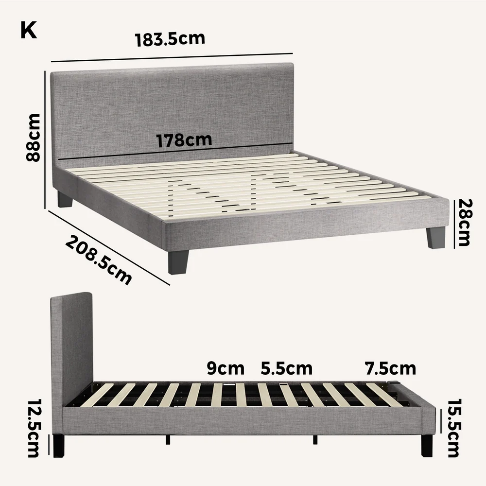 Demetrius Upholstered Bed Frame - King - Image 9