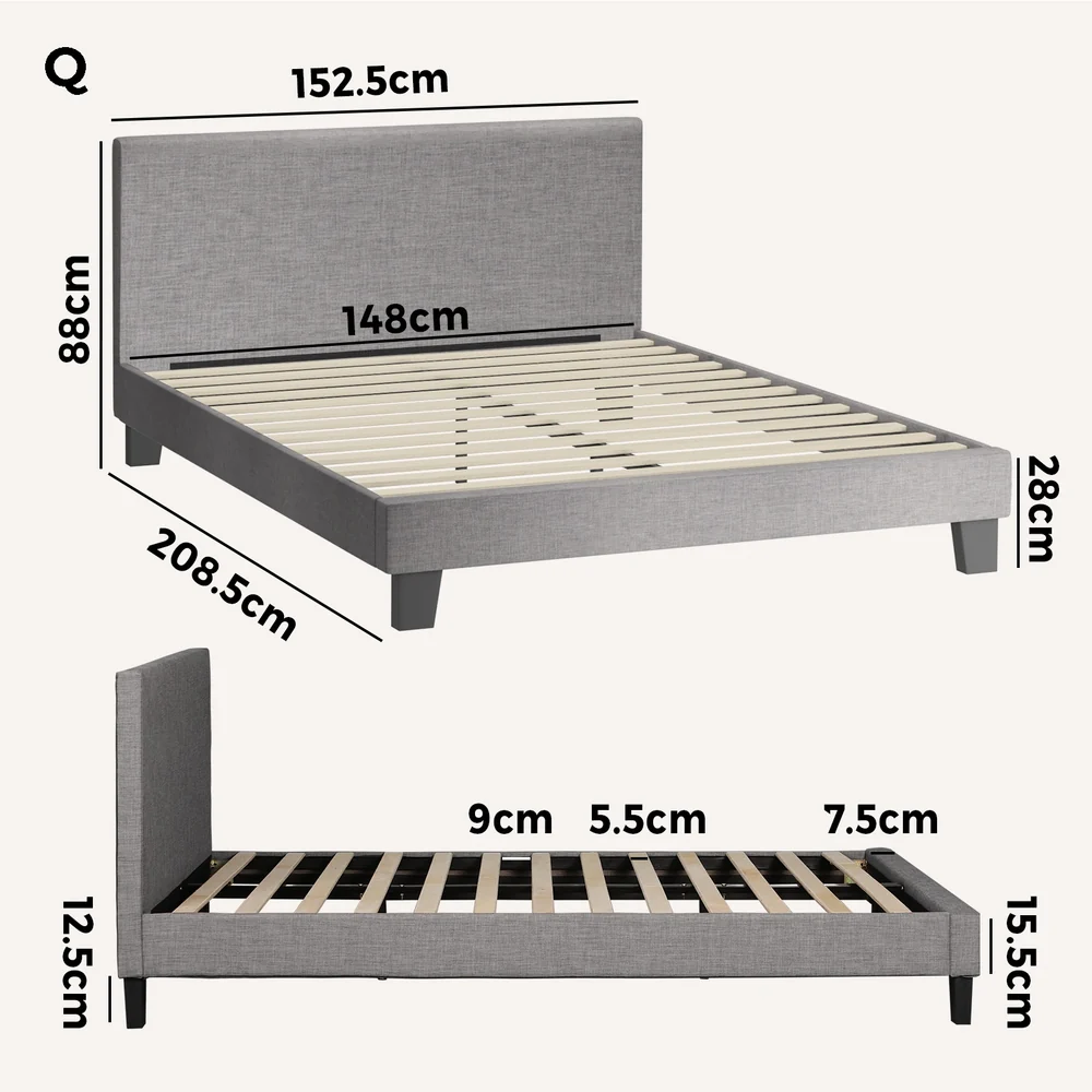 Demetrius Upholstered Bed Frame - Queen - Image 9