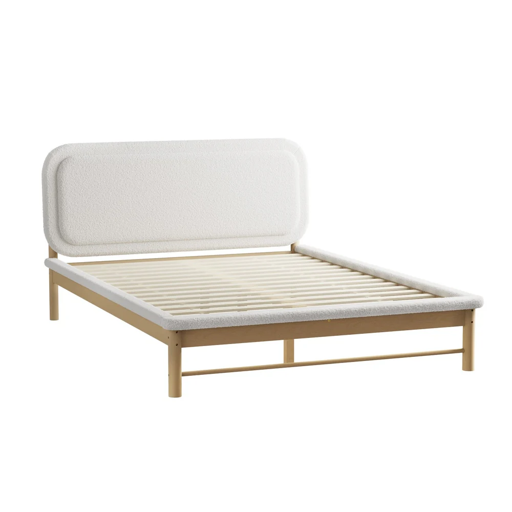 Eden Boucle Bed Frame Queen White - Image 3