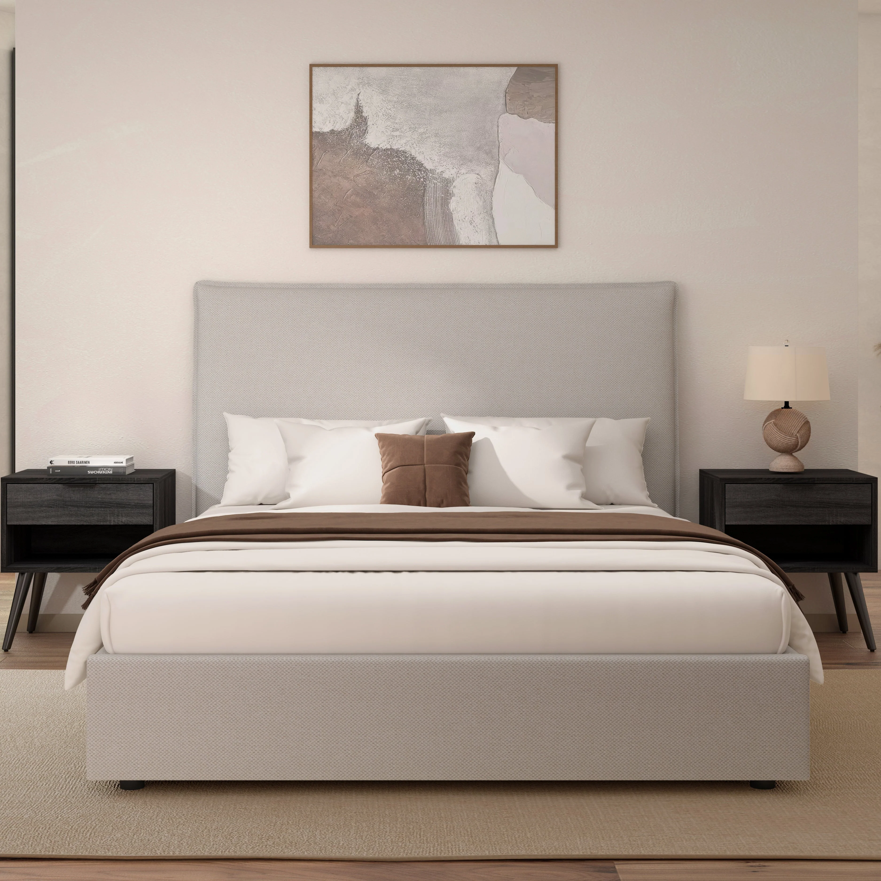 Edge Gas Lift Bed Frame Latte King