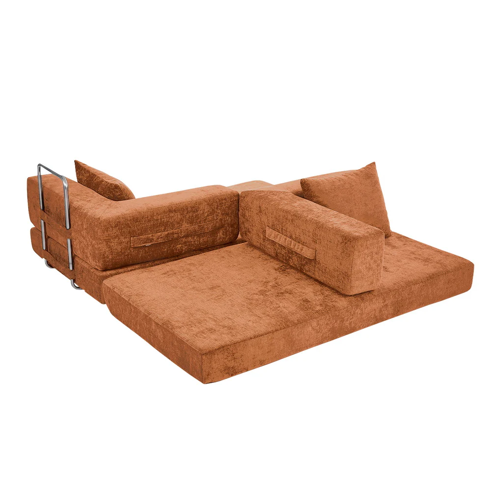 Elena 3 Seater Compressed Sofa Bed Orange - Image 9