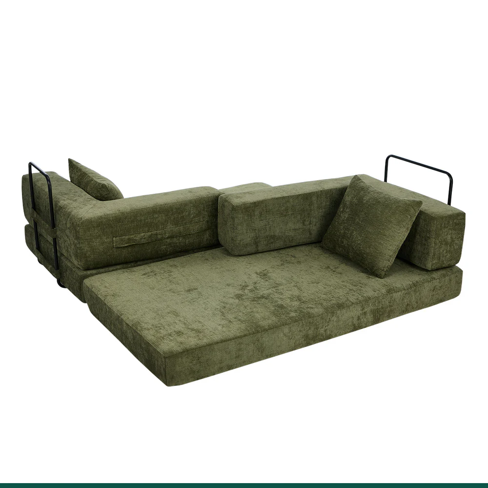 Elena 3 Seater Compressed Sofa Bed Green - Image 7