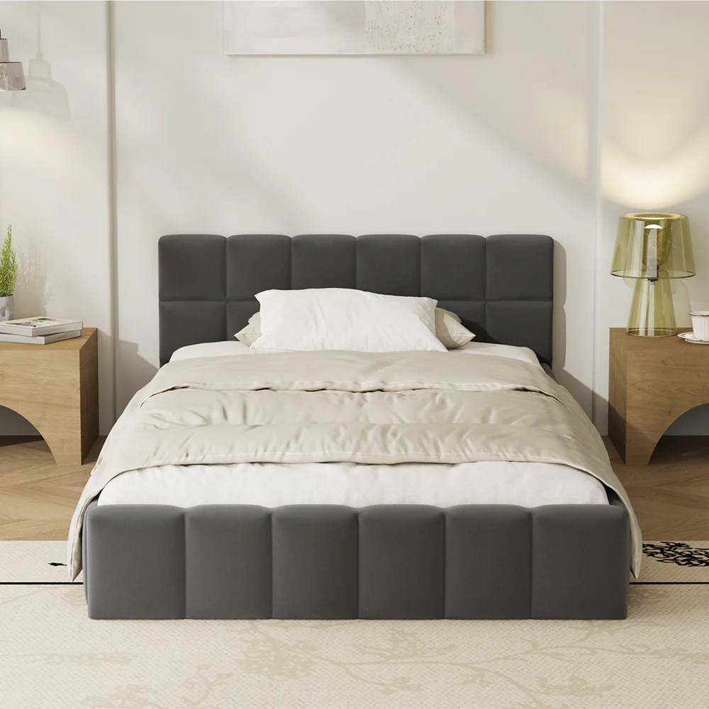 Ellie May Velvet Bed Frame Grey - Image 4