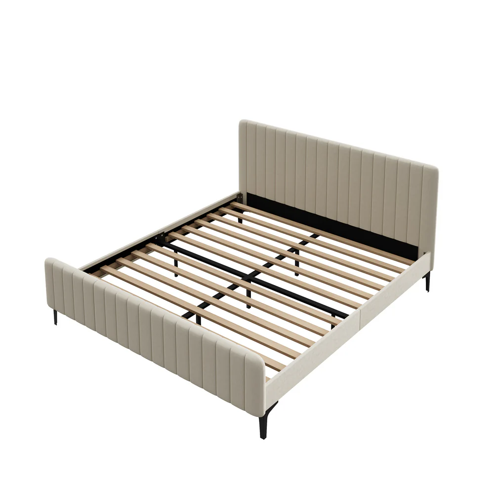 Emily Beige Bed - King - Image 4