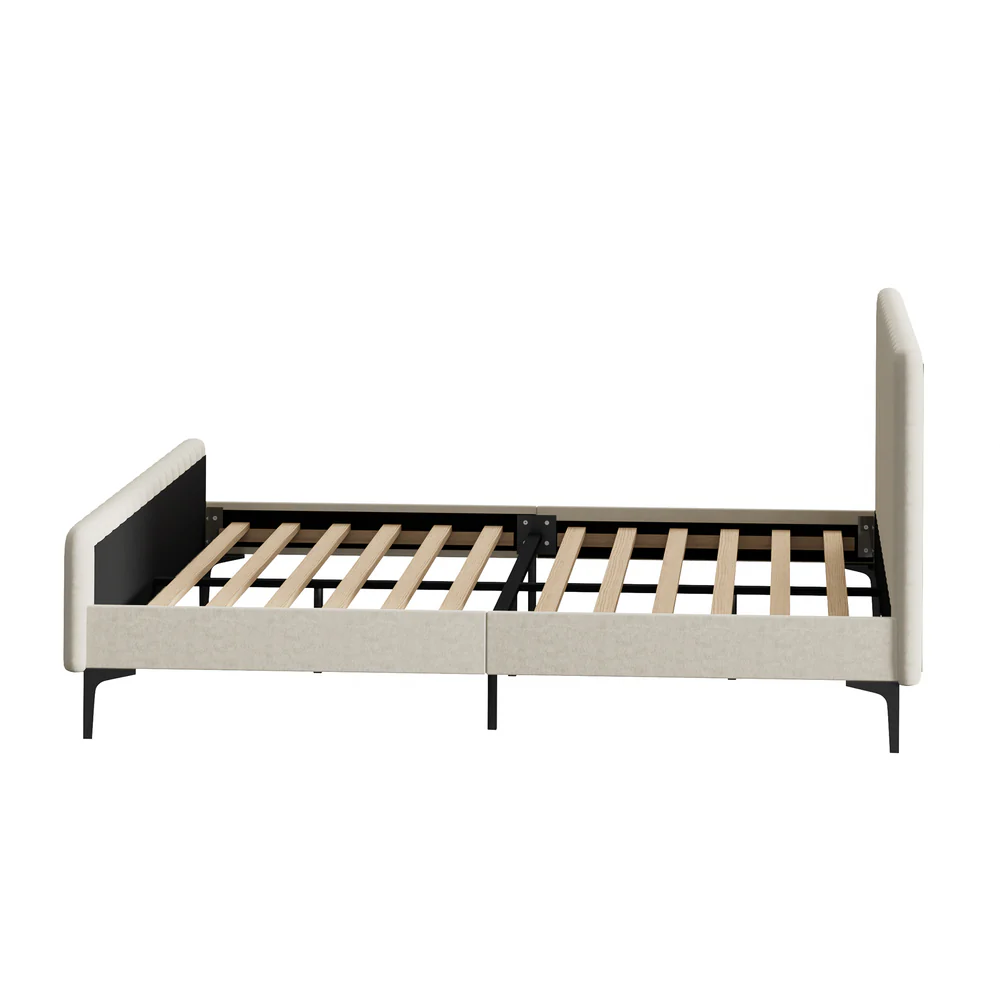 Emily Beige Bed - King - Image 5