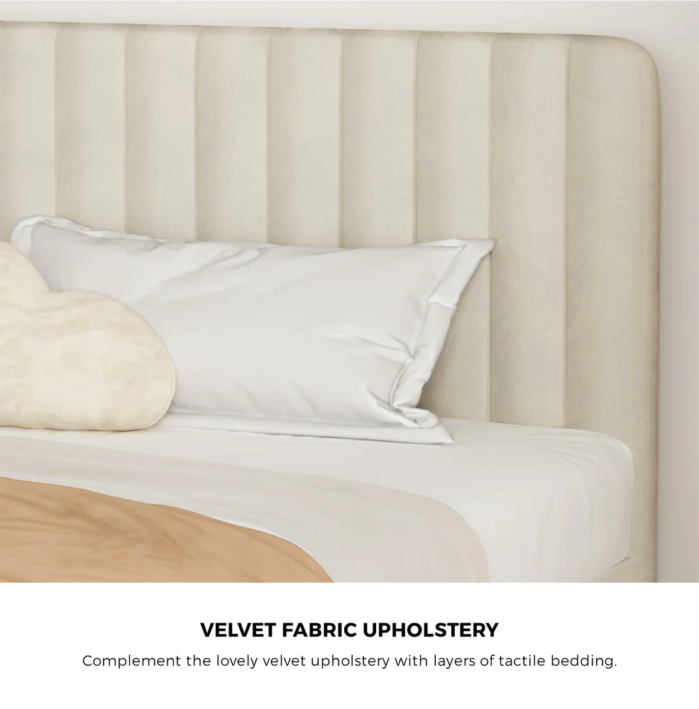 Emily Beige Bed - King - Image 8
