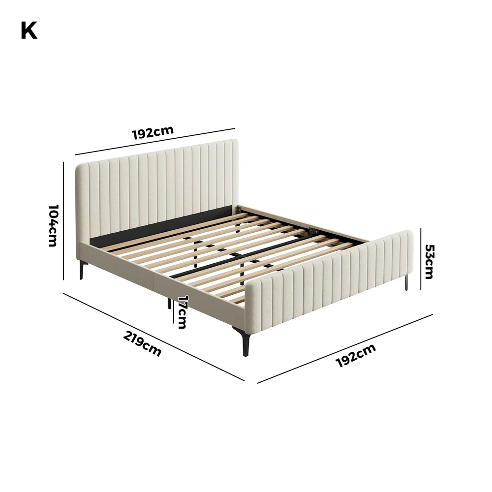 Emily Beige Bed - King - Image 9