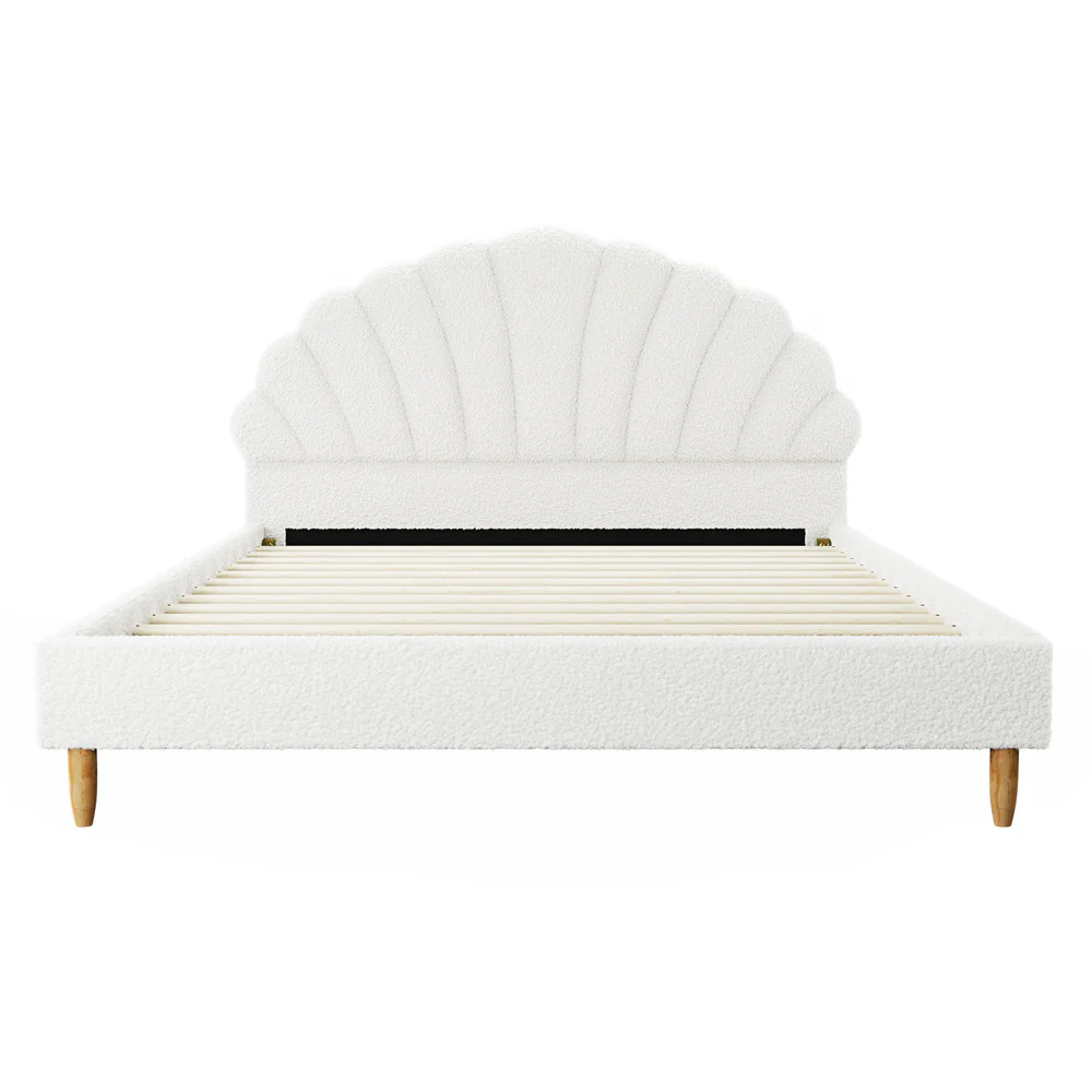 Florin Boucle Bed Frame Double  White - Image 5
