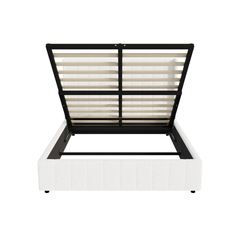 Gabrielle Boucle Gas Lift Storage Bed - Double - Image 4