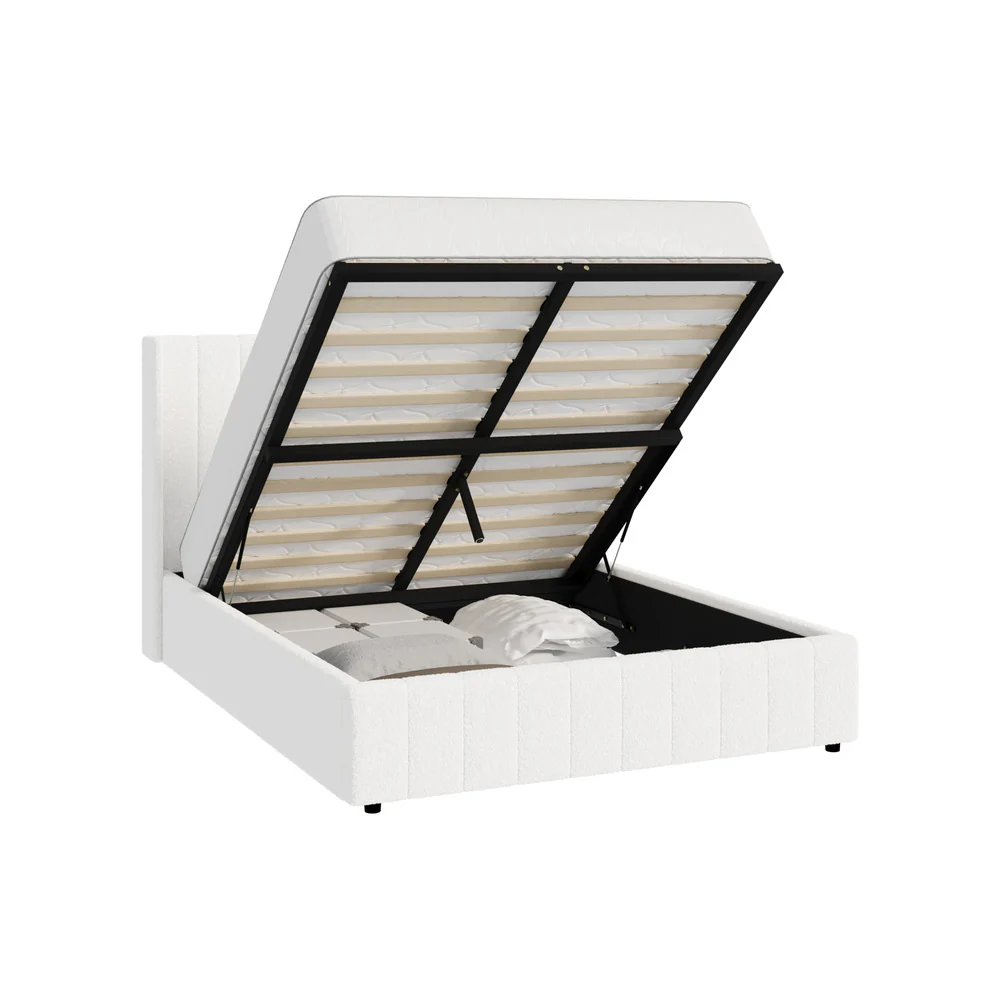Gabrielle Boucle Gas Lift Storage Bed - Double - Image 8