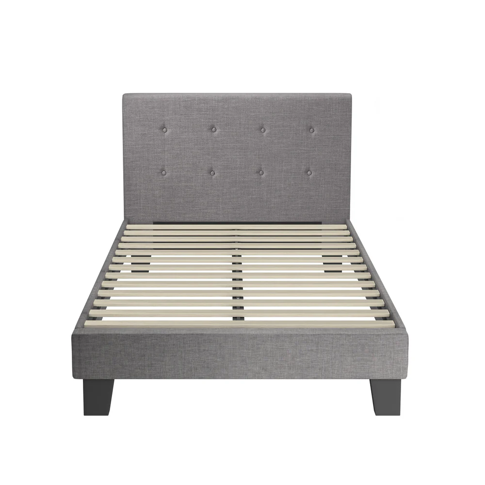 Grey Quiton Upholstered Bed Frame - King Single - Image 4