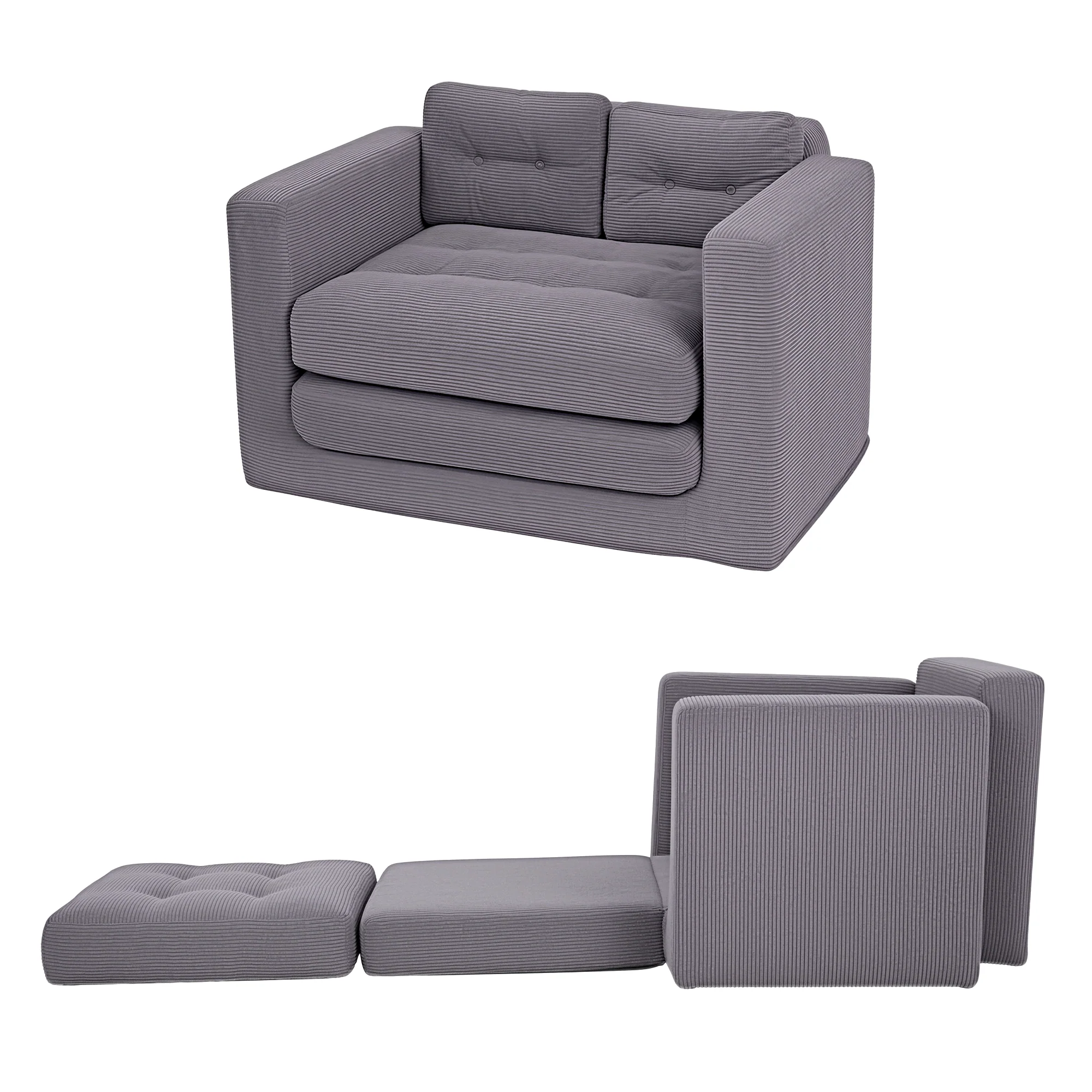 Harlem 2-Seater Sofa Bed Grey - Image 9