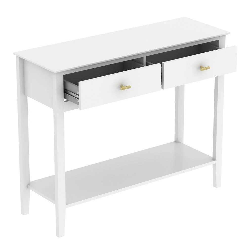 Harper 2 Drawer Console Table - White - Image 3