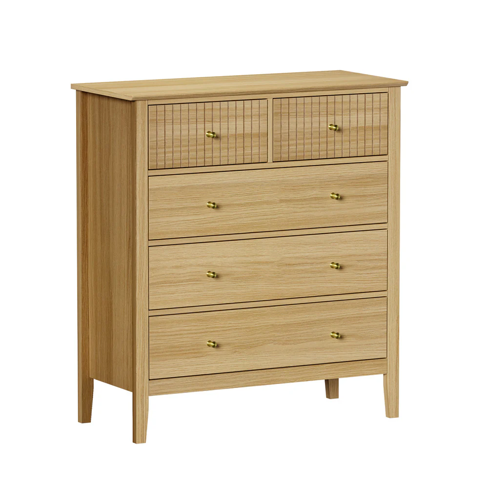 Hilda 5 Drawer Wide Tallboy Natural - Image 3
