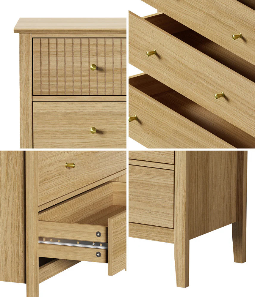 Hilda 5 Drawer Wide Tallboy Natural - Image 9