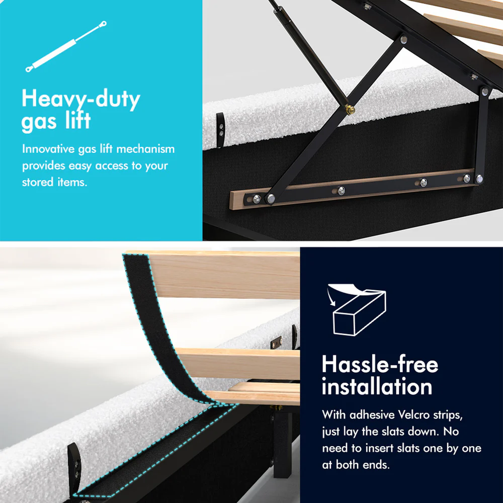 Houston Boucle Gas Lift Bed - Image 6