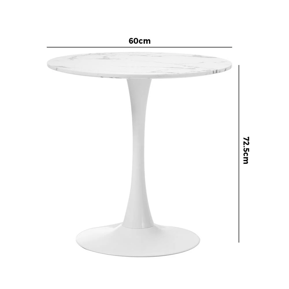 Huey Marble Dining Table White - Image 4