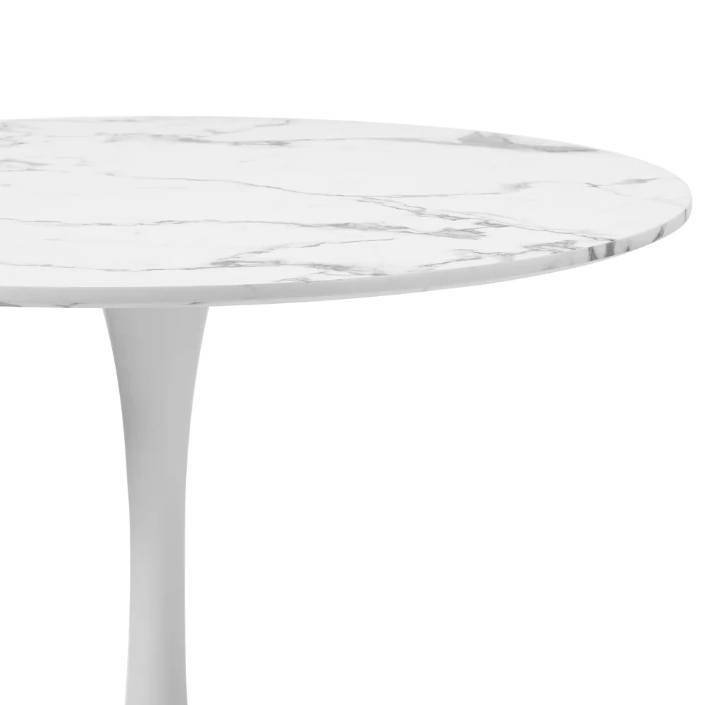 Huey Marble Dining Table White - Image 5